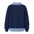 thumbnail image 6 of Frostluinai Sweatshirts with Jean Collared Women Denim Hem Patckwork Pullover Tops Long Sleeve Lightweight Fleece Line Sweat Shirts with Pocket S-XXL, 6 of 7