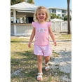 thumbnail image 4 of BemeyourBBs Toddler Baby Girl Summer Clothes Infant Baby Girls Shell Starfish Outfit Cute Ocean-themed Embroidered Flying Sleeve T Shirt Tops And Ruffle Plaid Shorts 2 Pcs Set, 4 of 9