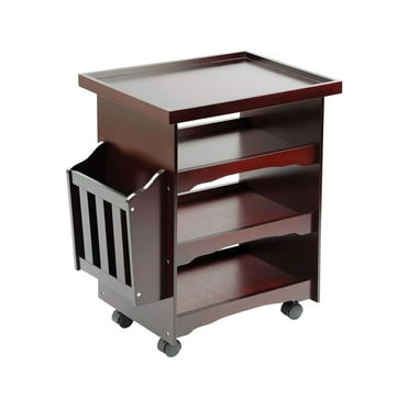 Mahogany Deluxe Rolling Multipurpose Table with Mobile Storage and ...