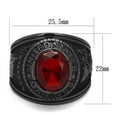thumbnail image 2 of Men's Black IP Stainless Steel Wide Band US Military MC Ruby CZ Ring - Size 12, 2 of 6
