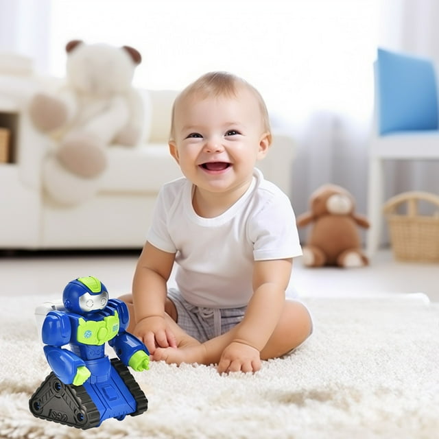 TIMIFIS Press Barrow Children Press Forward Robot Can Be Rotated 0-3 Years Old Children's Educational Early Learning Crawling Toy Car Car Model
