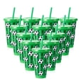 thumbnail image 2 of Vaso de plástico de 710 ml con temática de fútbol, vaso reutilizable de 24 oz, botella para beber, artículos esenciales para fiestas deportivas y de fútbol, regalo para aficionados., 2 of 8