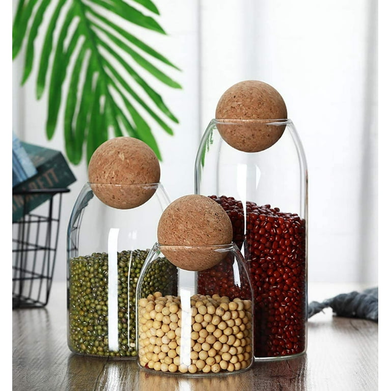 250ML/8Oz 6 Set Wood Twist Lid Glass Storage Container, Small Cute Clear  Decorative Organizer Bottle Canister Pantry Jar with Air Tight Screw Wooden  Lid for Food, Coffee, Candy, Sugar, Salt, Tea 