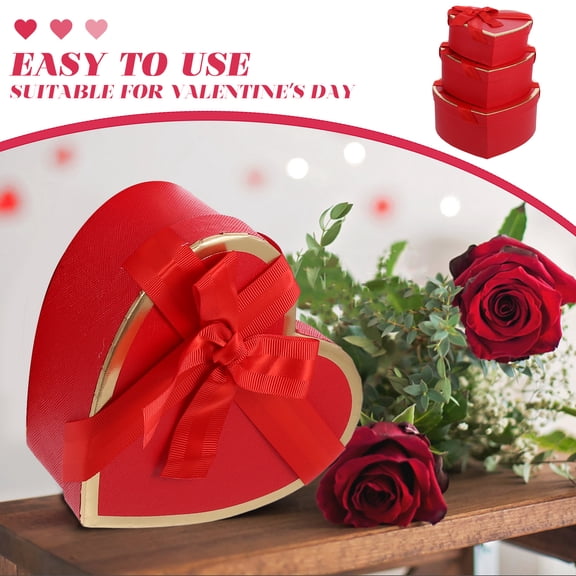 Homoyoyo Heart Shaped Red Cardboard Box Multifunctional Storage Box for Home and Set