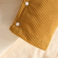 thumbnail image 4 of masbird Baby Girls Clothes Long Sleeve Romper Suspender Pants Headbands Set Fall Winter Outfits 3pcs 0 3 6 9 12 18 24 Months(Yellow,6-12 M), 4 of 9
