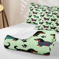 thumbnail image 4 of Homewish Cute Dachshund Dog Quilt Full,Green Full Bedspread Sets,3pcs, 4 of 7