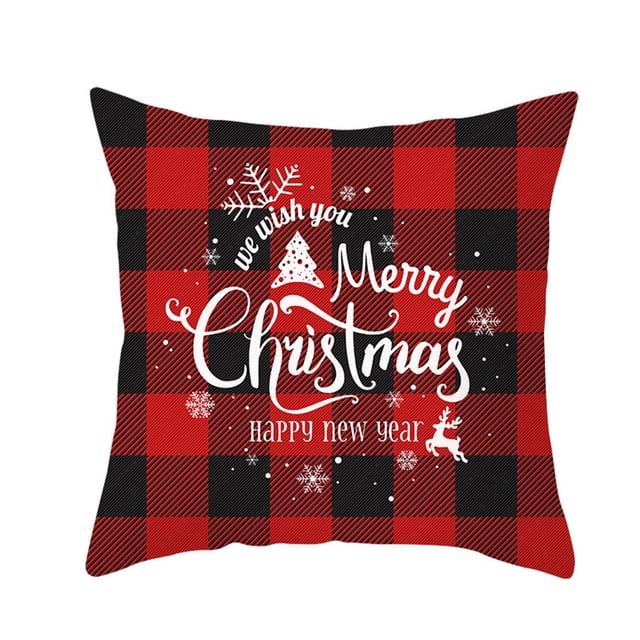 Cateissary Funda de almohada de Navidad Festival Decoración de vacaciones Funda de almohada Hotel Oficina Cama Coche Sala de estar Funda de Kits de decoración para fiestas tipo 4