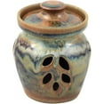 thumbnail image 2 of Tuscan Farmhouse Collection: Stoneware Pottery Garlic Keeper Jar, American Made, 2 of 5