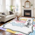 thumbnail image 3 of Happy Easter Area Rug 5x8 Washable Rug Non Slip Cute Lovely Colorful Rabbits Silhouette Eggs Large Area Rug Soft Stainresistant Indoor Floor Carpet for Living Room Bedroom Home Office Dining Room, 3 of 8