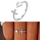 thumbnail image 5 of Anillo Abierto De Corazón De Melocotón Cruzado, Anillo De Dedo De Moda, Anillos Abiertos Ajustables, Regalo De Joyería Femenina Minnieouse AP006042-00, 5 of 6