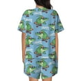 thumbnail image 4 of Womens Pajama Sets With Pocket, Crocodile Riding Skateboard Lounge Sets Short Sleeve Sleepwear PJ Sets for Women, 4 of 6