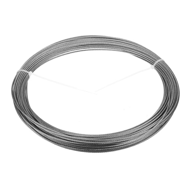 Uxcell 3/32" (2mm) 100ft (30M) 304 Stainless Steel Cable Wire Rope 7x7 Strands