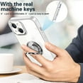 thumbnail image 6 of for iPhone 14 Case with Ring Kickstand Holder Clear Floral Soft TPU Shockproof Protective Phone Case Cover for iPhone 14 [Support Car Mount]-White, 6 of 6