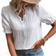 thumbnail image 1 of Blusa Elegante de Encaje con Cuello en V y Corta para Mujer 4XL, 1 of 8