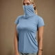 thumbnail image 1 of TaTaai Short Sleeve Sun Protective Top, Women's Built-in Face Mask UPF Shirt, Breathable Casual Wear for Hiking and Summer Activities Gift, 1 of 7