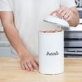 thumbnail image 5 of AuldHome Design Enamelware Dog Treat Jar, White Rustic Treats Container, 5 of 10