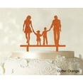 thumbnail image 1 of Wedding Cake Topper With Children Family Silhouette Cake Topper Cake Decorations Cake Color Option Available 6-7 Inches Wide, 1 of 1