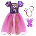 thumbnail image 1 of Vestido de Rapunzel para niña, disfraz de princesa enredada para bebé, Halloween, Cosplay, Navidad, Carnaval Fivean unisex, 1 of 2