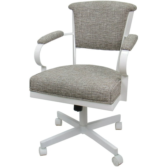 Swivel Metal Dining Caster Chair - Miami - Jetty June Tan - White