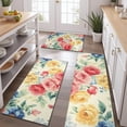 thumbnail image 2 of Pioneer Flower Floral Print Pattern Kitchen Rugs Sets Of 3,Kitchen Runner Rugs Non Skid Washable,Decorative Kitchen Floor Mats for Kitchen,Sink,Laundry,17"x30"+ 17"x47" + 17"x59", 2 of 6