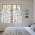thumbnail image 3 of Watercolor Floral Kitchen Curtains 54 Inch Length, Spring Botanical Flowers Tree Branches Tiers Curtains for Bathroom Bedroom Cafe, Light Filtering Small Window Treatment Drapes 2 Panels 42"Wx54"L, 3 of 8