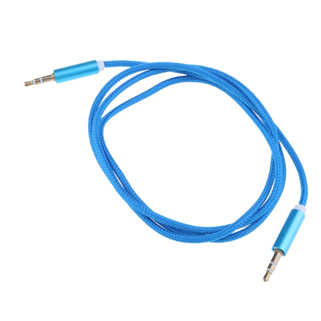Cable de audio AUX para coche Baoblaze 3,5 mm 1 m Azul