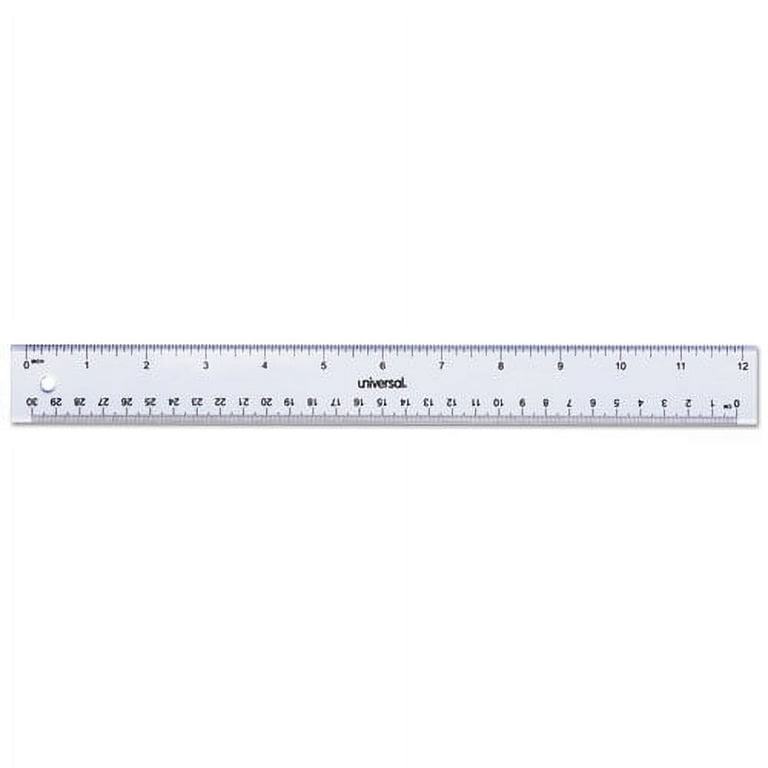 Clear Plastic Ruler, Standard/Metric, 12 Clear Plastic Ruler, Standard/Metric, 12