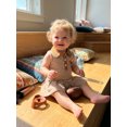 thumbnail image 5 of RUINIXCW Toddler Baby Girl Football Dress Outfit Infant Girl Summer Fall Tank Dress Rubby Embroidery Sleeveless Turn Down Collar Stripe Pleated Dress, 5 of 9