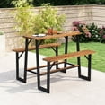 thumbnail image 1 of Costway Patio Picnic Table Bench Set with Acacia Wood Tabletop Benchtop Built-in Footrests, 1 of 10