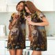 thumbnail image 4 of Easygdp Cute Cow Sunflower Crown A Camisón de manga corta para mujer, informal, estampado, 4 of 6