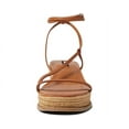 thumbnail image 3 of Nine West Alexx3 Caramel Rounded Open Toe Strappy Detailed Wedge Heeled Sandals (Caramel, 6.5), 3 of 5