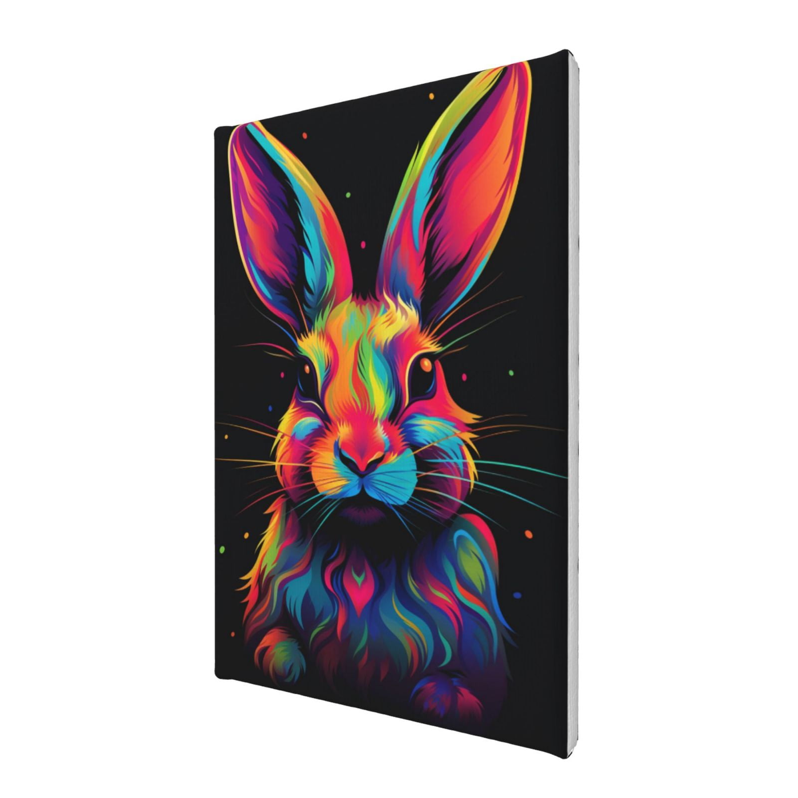 8x12 inch Frameless Canvas Painting Colorful Rabbit,Farmhouse Yard Garden,Bathroom,Cafes,Nursery Pictures Wall Decor,Enchanting Colorful Rabbit Posters & Prints,For Rabbit Enthusiast Gifts