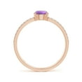 thumbnail image 2 of ANGARA Natural Amethyst Parallel Split Shank Ring with Accents in 14K Rose Gold for Women (Size-5mm) | February Birthstone, Birthday, Anniversary, Jewelry Gift for Women | Natural Amethyst Ring, 2 of 9