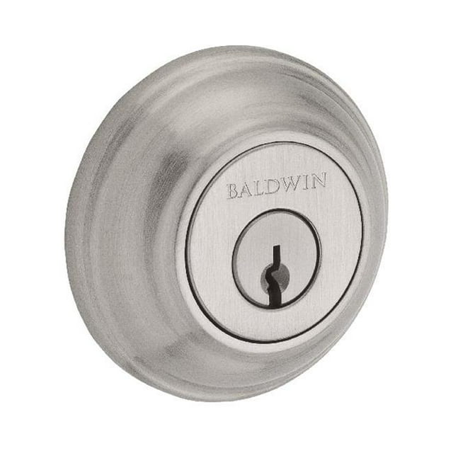 Baldwin SC.TRD.150.S Single Cylinder Traditional Round Deadbolt with Smartkey, Satin Nickel
