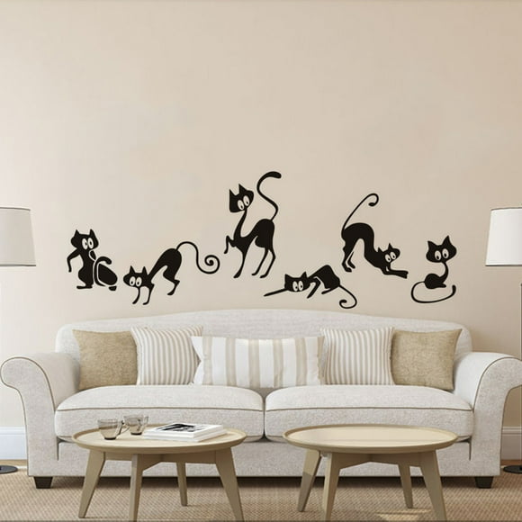 PEONAVET Wall Sticker Six Family Room Window Wall Mural Decorative Decal Detachable