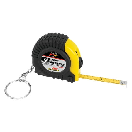 Performance Tool W5006 Pocket Size Tape Measure with Key Ring Attachment - Durable Casing for Rough Treatment