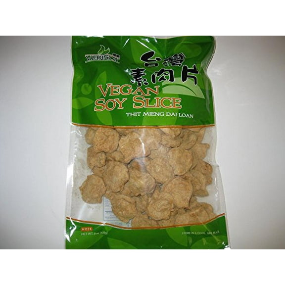 Vsoy Natural Meatless Vegan Soy slice Textured Soy Protein Vegetarin Meat Substitute Unflavored 8 oz.