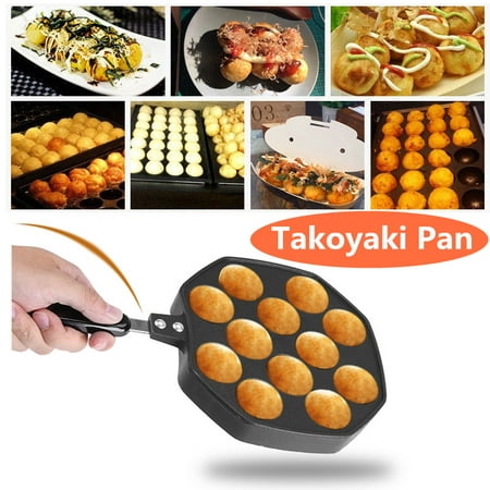 

Mgaxyff Pancake Pan 12 Cavities Aluminum Non-stick Takoyaki Grill Pan Plate Octopus Ball/Pancake Maker Baking Mold Pancake Mold