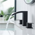thumbnail image 5 of JERFIT 8-inch Widespread Bathroom Faucet, 3 Hole Matte Black Vanity Sink Faucet with Double Lever Handle, Stainless Steel Basin Mixer Tap, 5 of 8