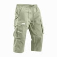 thumbnail image 4 of Zimjoy Cargo Shorts for Men Loose Fit Stretch Lightweight Elastic Waist Below The Knee Bermuda Casual Outdoor Work Shorts with Pockets Light Green XL, 4 of 6