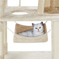 thumbnail image 7 of Alden Design 63″H Multi Level Cat Tree Condo with Basket & Hammock & Scratching Post, Beige, 7 of 7