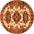 thumbnail image 1 of Ahgly Company Indoor Round Geometric Orange Traditional Area Rugs, 4' Round, 1 of 1