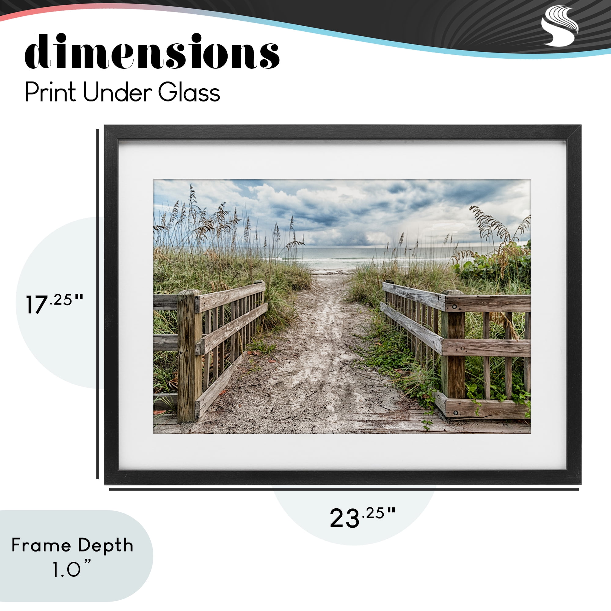 Stupell Industries Beach Entrance Fence Black Framed Print Under Glass, design by Mary Lou Johnson