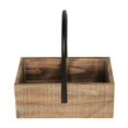 thumbnail image 3 of Contemporary Home Living 10.25" Brown Distressed Finish Three Slot Caddy with Handle, 3 of 3