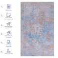 thumbnail image 4 of Naar Maval 4X6 Area Rug, Yellow/Cream Oriental, Machine Washable Rugs for Living Room, Non-Slip, Non-Shedding and Foldable Rugs, 4 of 11
