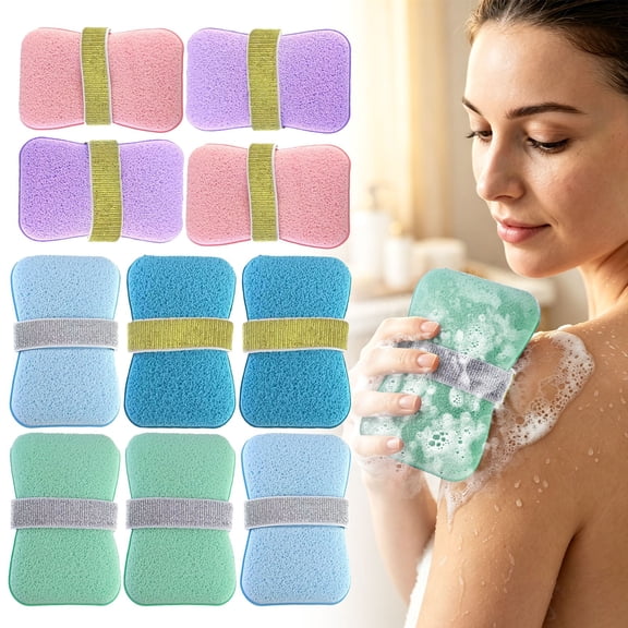 CHENjy Loofah Soap Scrubber Bag, Hanging Mesh Soap Holder, Reusable Bar Soap Pouch for Shower and Travel, 2 Pack, Purple
