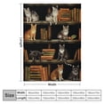 thumbnail image 4 of JEUXUS  Bookshelf Cat Throw Blanket Plush Fluffy Sherpa Blanket Soft Throws for Sofa, Couch and Bed, 4 of 6