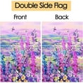 thumbnail image 2 of Watercolor Purple Rose Peony Flowers and Butterfly House Flag 28 x 40 Inch, Double Sided Outdoor Decorative Welcome Yard Flags for Home House Lawn Patio, 2 of 4
