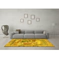 thumbnail image 3 of Ahgly Company Machine Washable Indoor Round Persian Yellow Traditional Area Rugs, 4' Round, 3 of 4