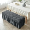 thumbnail image 2 of Long Cover Elastic Chair Covers Piano Slipcover for Hotel Decor Dark Gray, 2 of 6